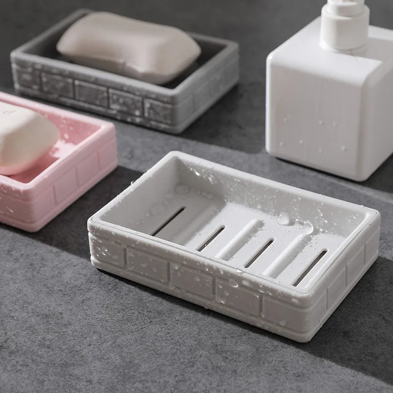 

Nordic Style Plastic Soap Box Double Drain Soap Holder Container Home Tool Bathroom Shower Travel Bathroom Accessories Large