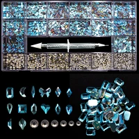 1000pcsbox crystal nail kit rhinestones wax pen acrylic beads ab glass fancy 3d 20 shape nail art diy decoration high quality a