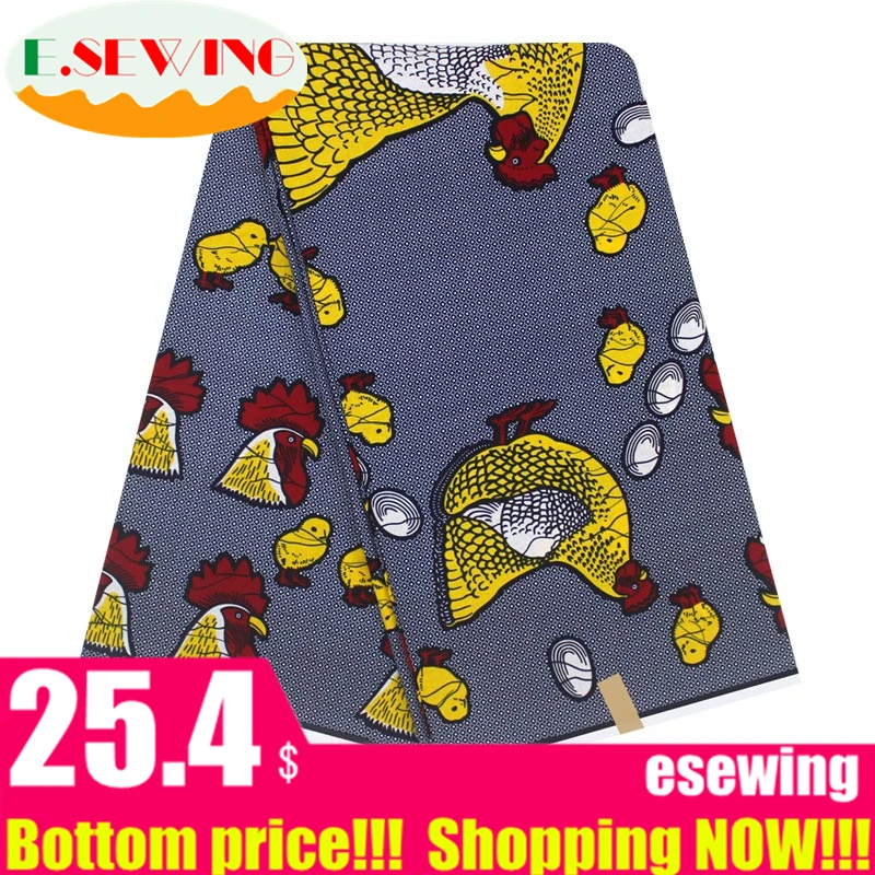 ESEWING Высококачественная африканская вощеная ткань принтом хлопок Анкара швейный материал для платья Анкара восковая Ткань 6 ярдов