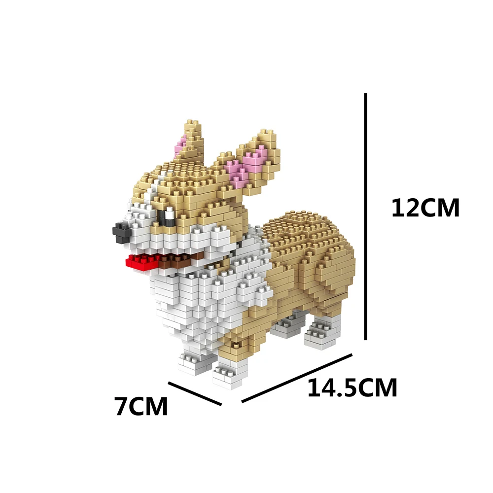 Набор строительных блоков PZX Atomic микро-кубики для собак щенков шнауцера таксы