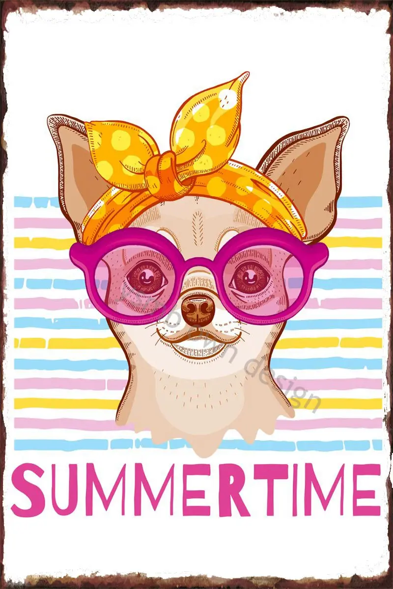 

Жестяные пластины для чихуахуа на лето, Настенный декор, Ретро винтажный металлический знак, жестяной знак для творчества, дома, клуба, мужс...