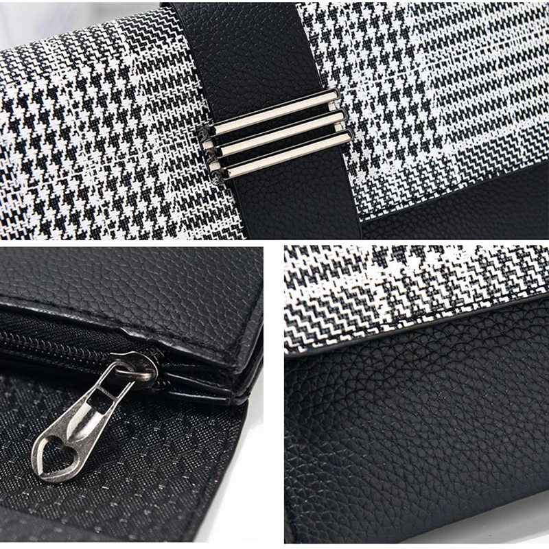 Модный кошелек для женщин вместительный бумажник на застежке кожаный женский