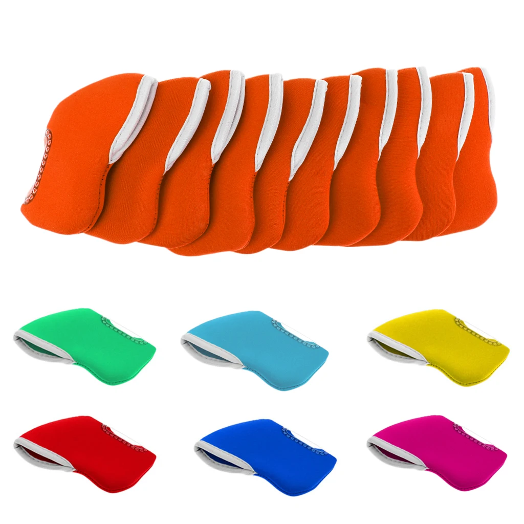 

Pack of 10 Golf Iron Head Cover Wedge Headcovers - Golf Club Iron Protector - Neoprene Material - Choose Colors