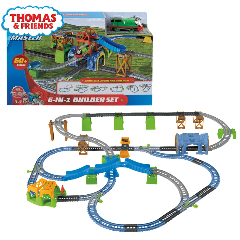 

Игрушечный двигатель для поезда Thomas and Friends Track Master, детский подарок, трек Master Percy, моторизованный Электрический Строительный набор 6 в 1