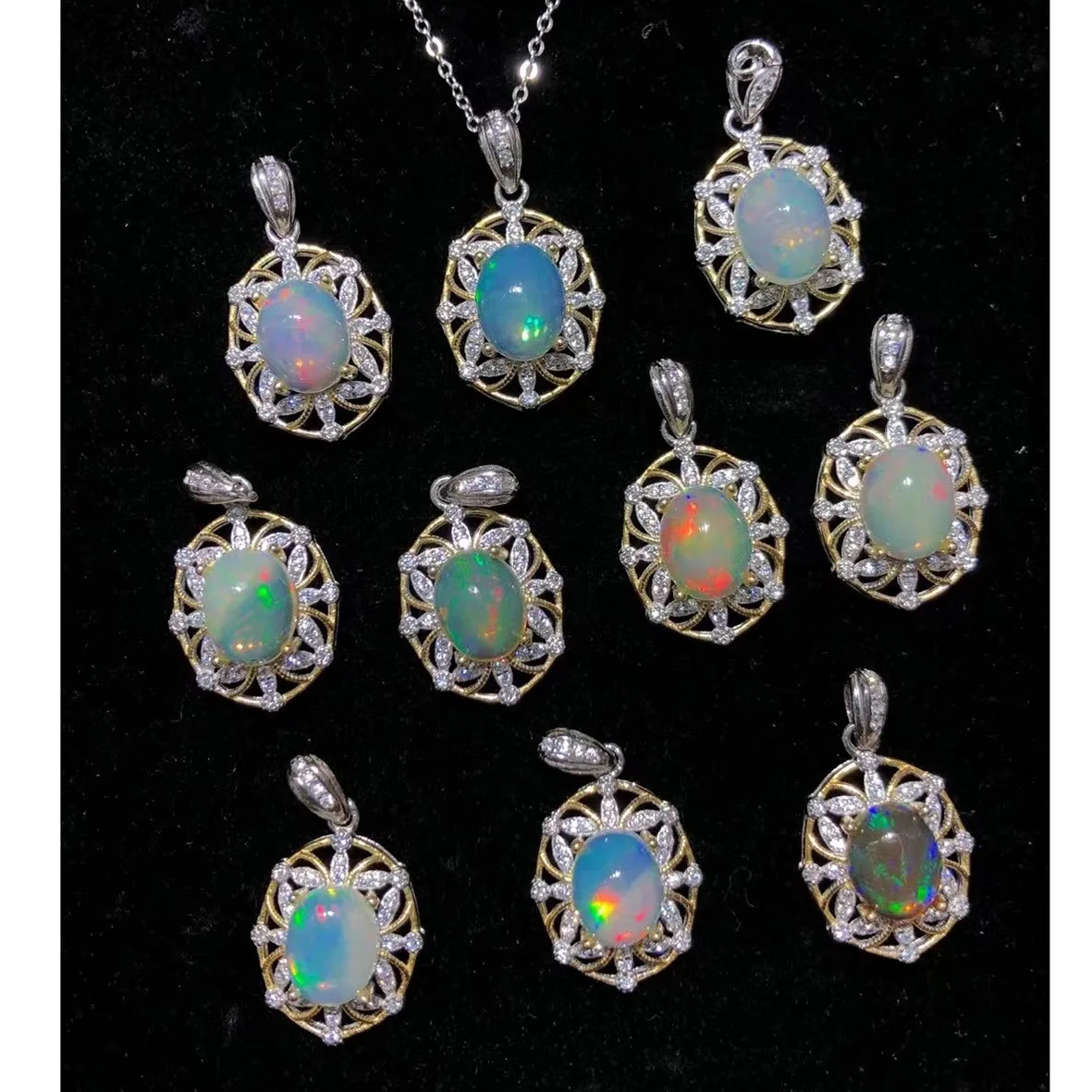 Элегантное женское серебряное ожерелье с опалом 6x8 мм ювелирные изделия подарки