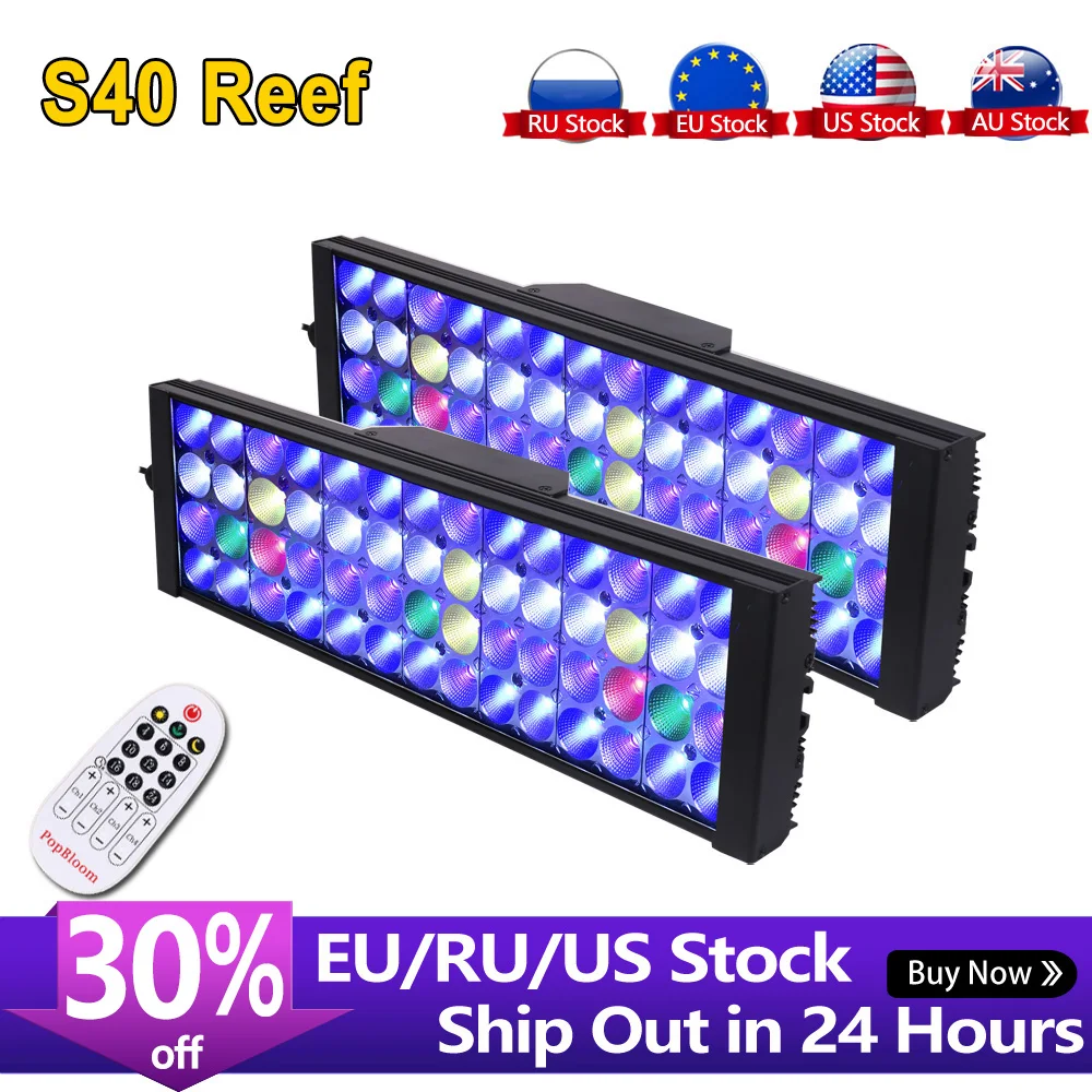 2 шт. светодиодный аквариумный светильник PopBloom для аквариума коралловых рифов