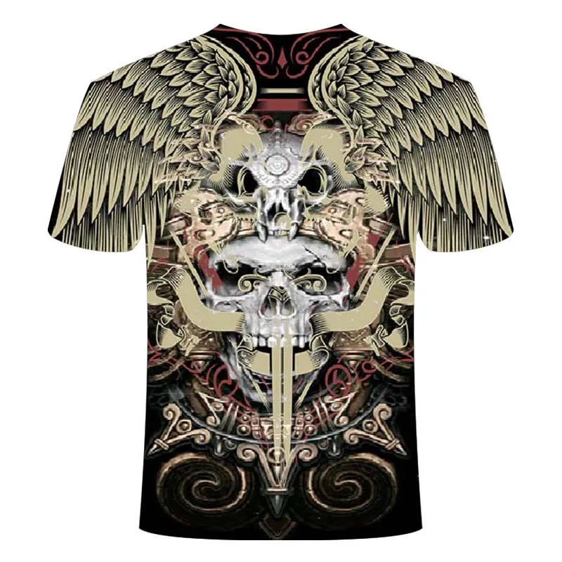 

2021 Horror Skull Men's T-shirt Men's Horror Skull 3D Summer Fashion Top Crew Neck Shirt Boy Clothing 3D Printing Pattern