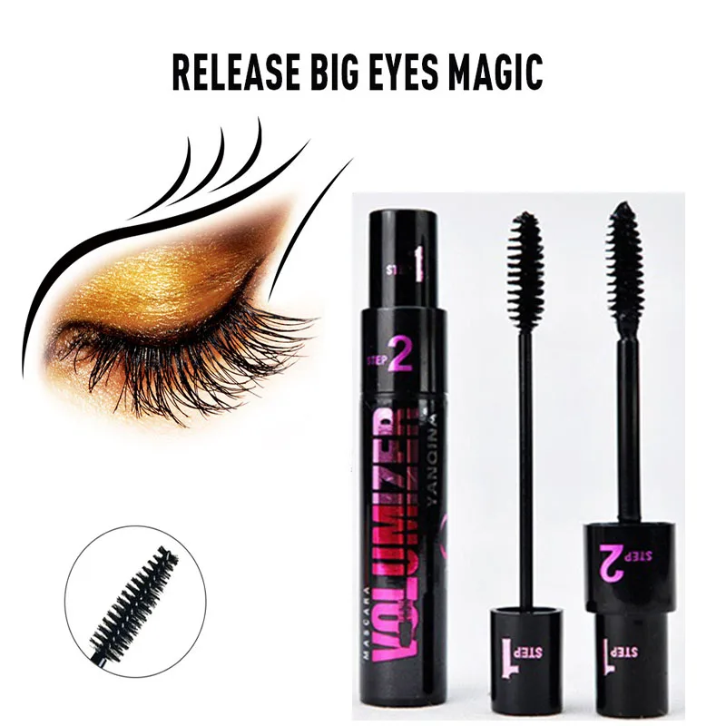 2 в 1 шелковое волокно тушь для ресниц водостойкая Rimel 4D наращивания черная