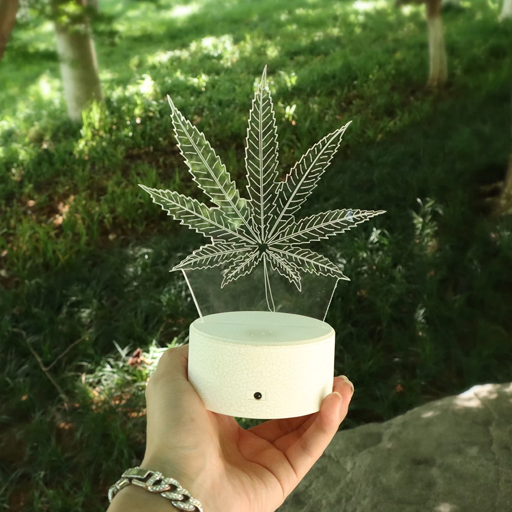 

HORNET 3D Illusion Lamp Led Night Light Leaf Design for Kids Men Bedroom Smoking & Tobacco Pipe Accessoires