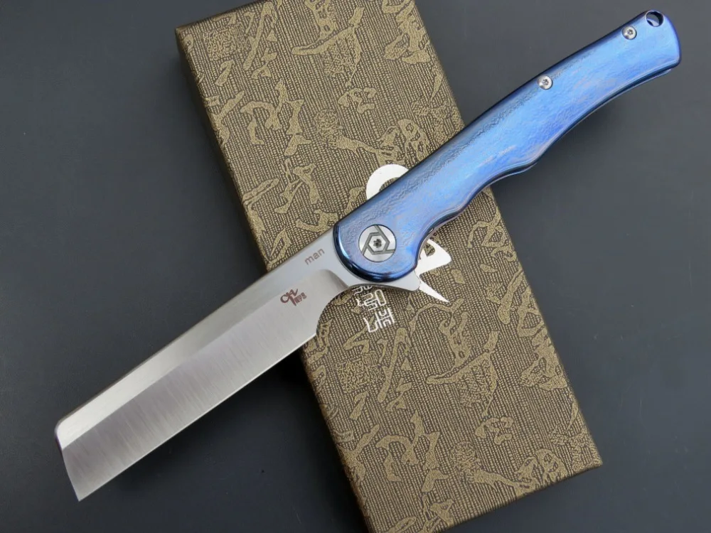 New CH2006 man Folding knife S35VN Blade ceramic ball bearing washer TC4 Titanium Handle Outdoor Hunting Pocket Knives