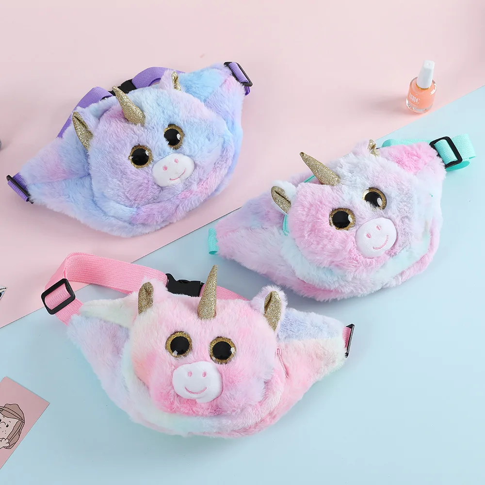 

Unicorn Fanny Pack for Kids Plush Waist Bag Kindergarten Children Cute Shoulder Bags for Girl Purse Belt Bag Cartoon Waist Pack