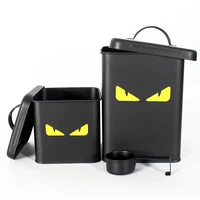 metal organized storage bin galvanized iron pet food treats container sets household laundry powder box with spoon