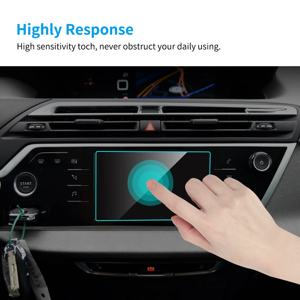 for citroen c4 picasso car gps navigation tempered glass film hd clear media touch screen protector auto interior accessories free global shipping