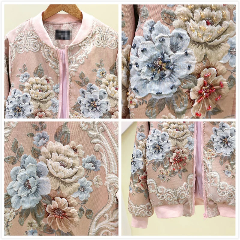 Женская Осенняя куртка-бомбер повседневная короткая куртка с цветочным принтом