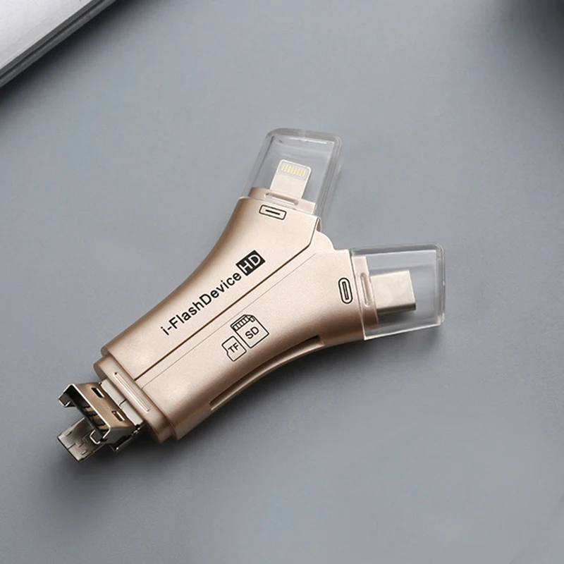 Новый картридер Y-образный Многофункциональный четырехв-1 подходит для Android Apple