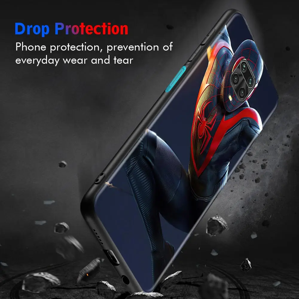Чехол для телефона Xiaomi Redmi Note 9S 9 8 10 Pro Max 9C 7 9A 8T 9T 7A защитные чехлы Marvel Человек-паук