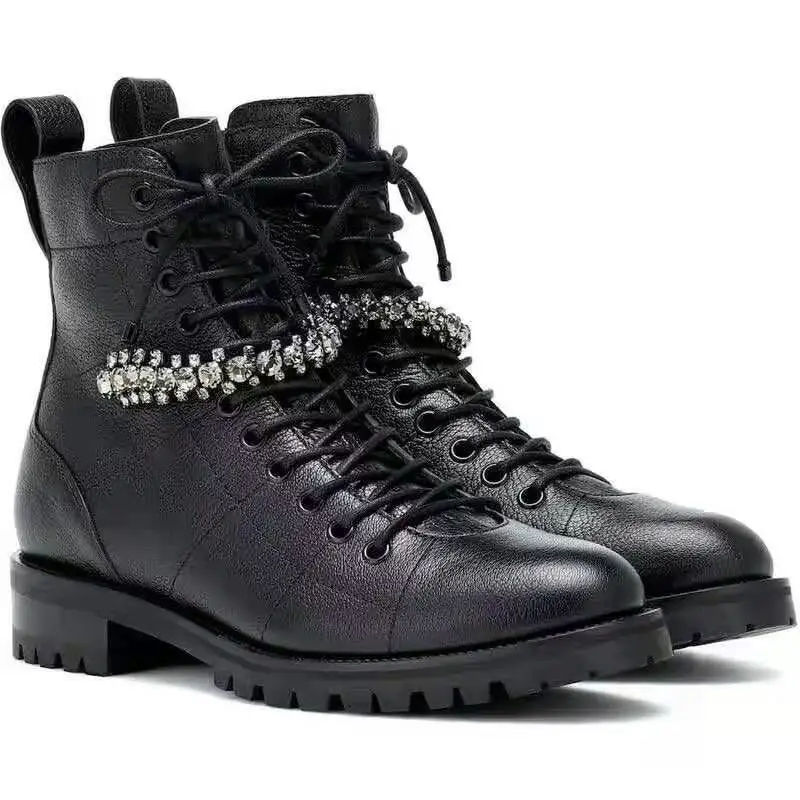 Женские ботинки со стразами Новинка 2019 года сезон осень-зима женские Ботинки martin