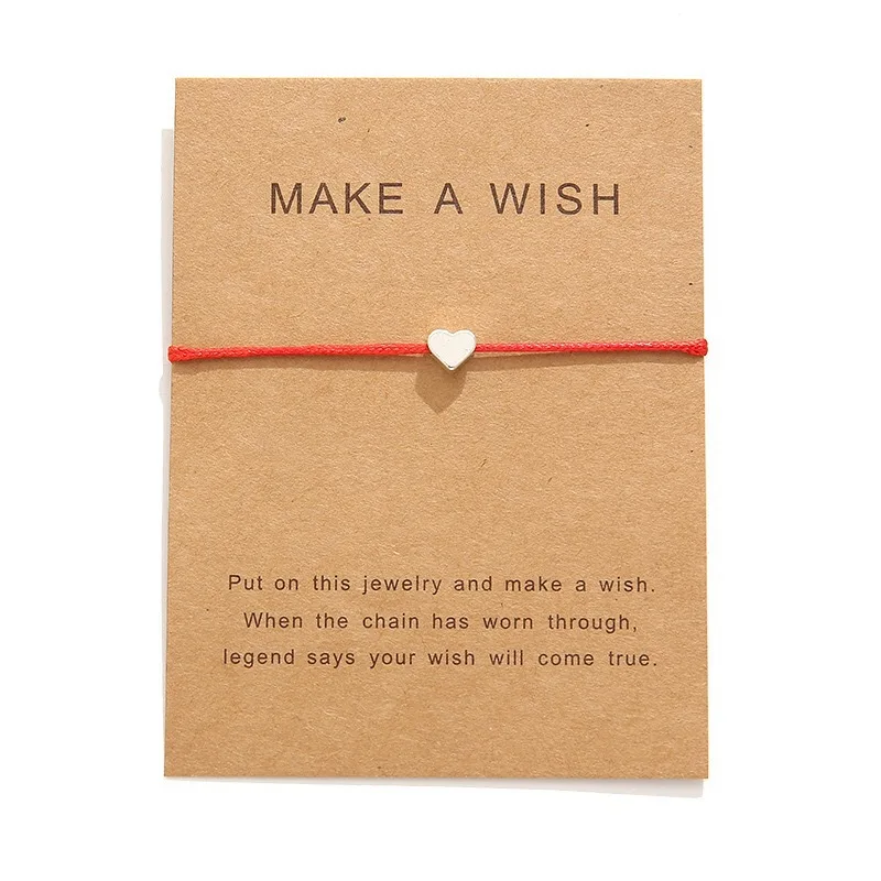 Простой модный мини-браслет с подвесками в форме сердца женские регулируемые