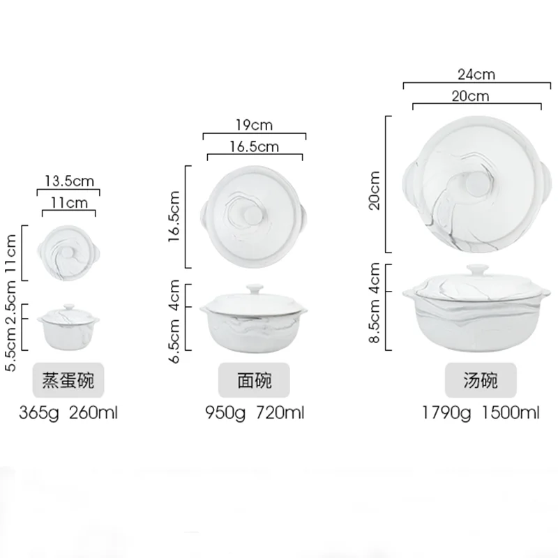 

Steamed Egg Bowl with Cover Bowl Ceramic Ear Bowl Japanese style simplicity Noodle Bowl Soup Bowl Household Instant Noodle Bowl