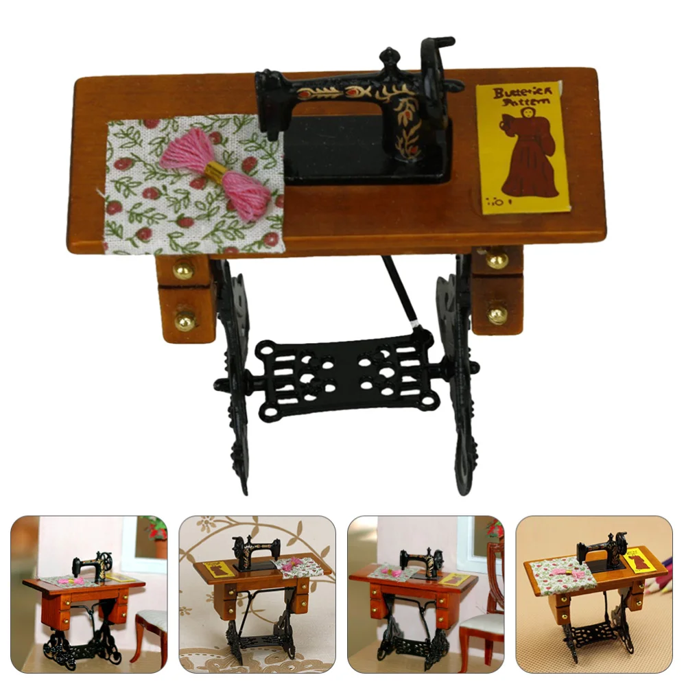 

1pc Vivid Sewing Machine Adornment Simulation Sewing Machine Miniature Furniture