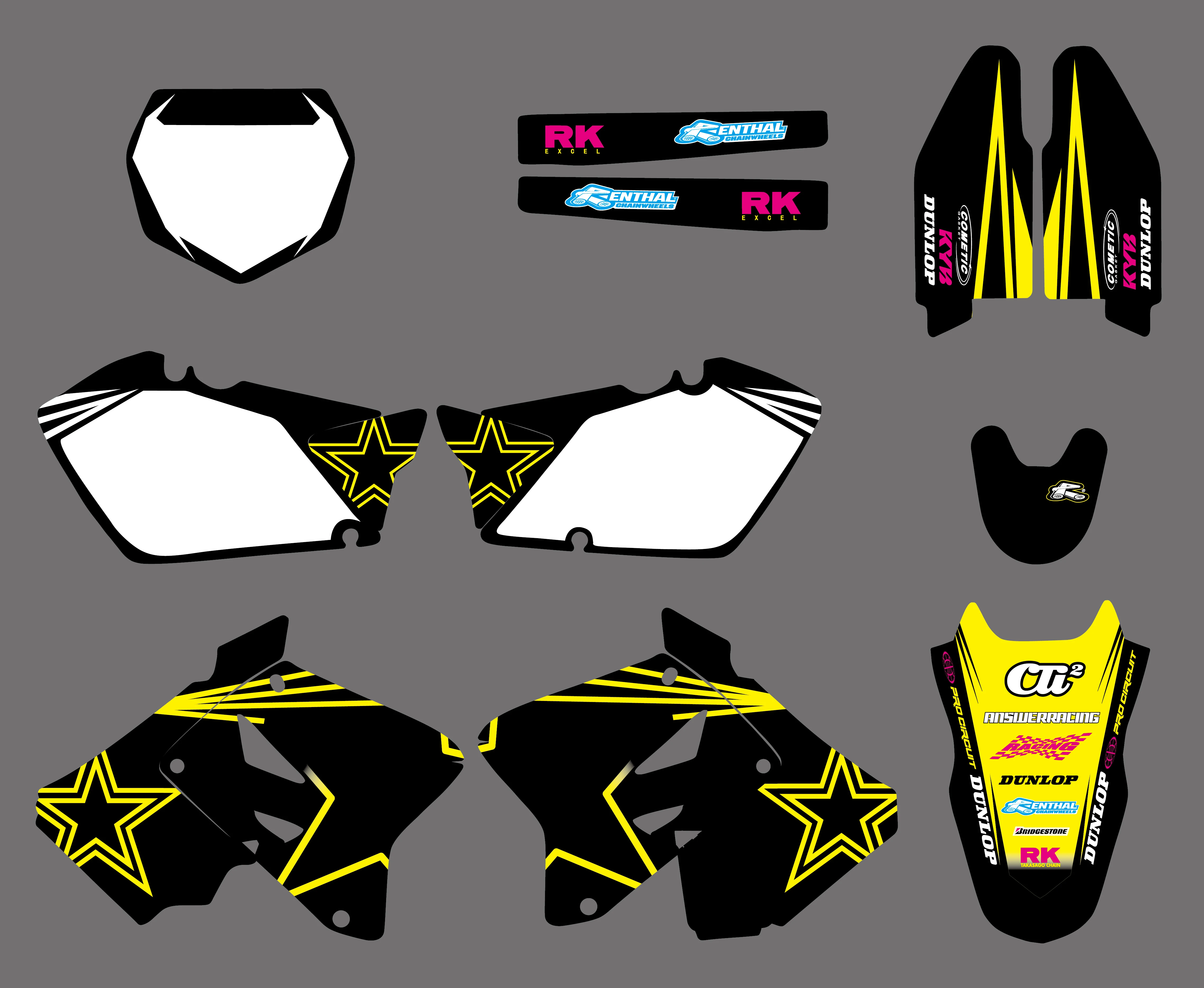 Новый стиль 28MIL TEAM наклейки графические наборы для Suzuki RM125 RM250 2001 2012 RM 125 250