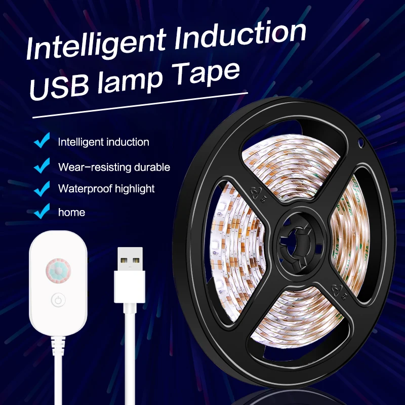 2835 Led Strip Light with Usb Human Body Intelligent Sensor Waterproof Patch Cabinet Wardrobe Soft Bar | Лампы и освещение