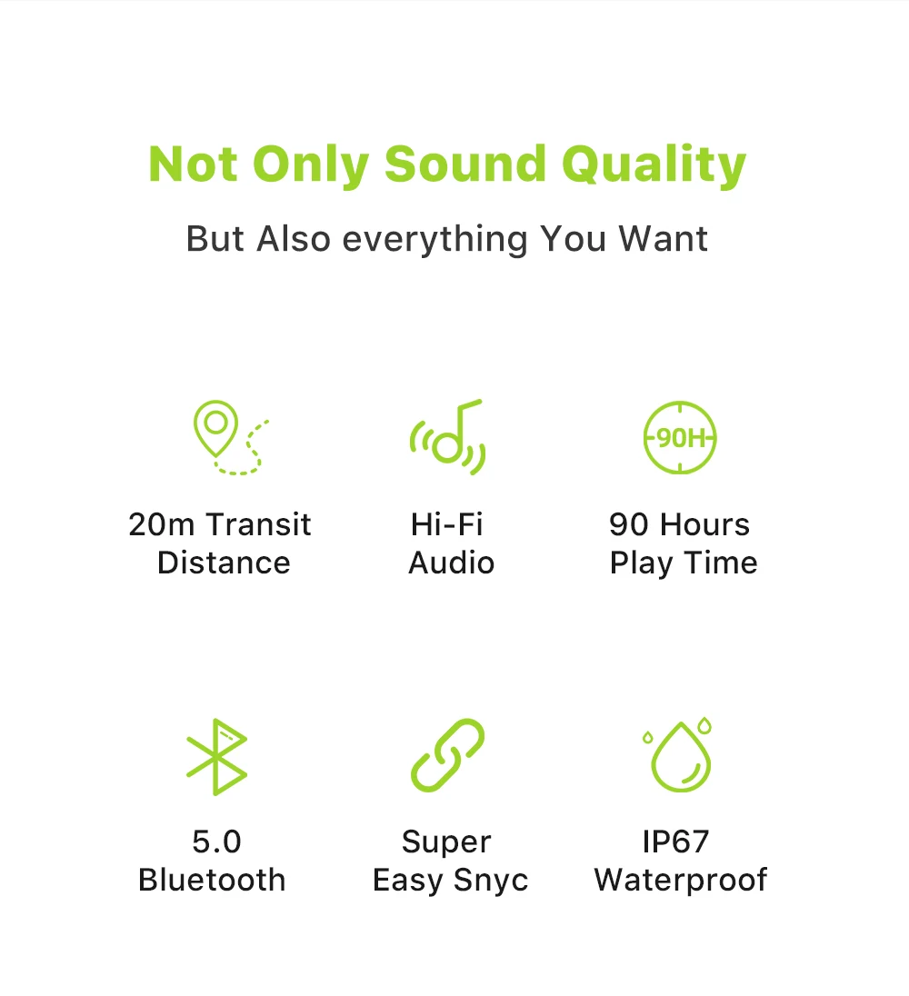 EWA, беспроводные наушники, 3D стерео, высокое качество звука, Bluetooth 5,0, наушники, большая емкость, батарея, гарнитура T200
