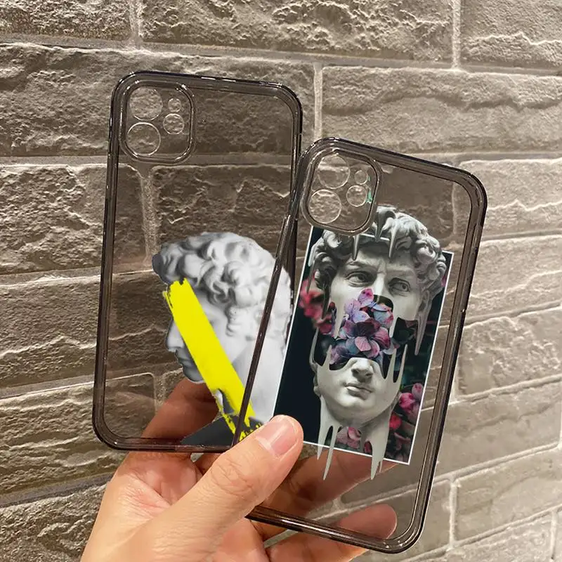 

David statue art Phone Case Transparent for iPhone 7 8 11 12 se 2020 mini pro X XS XR MAX Plus high quality etui shell