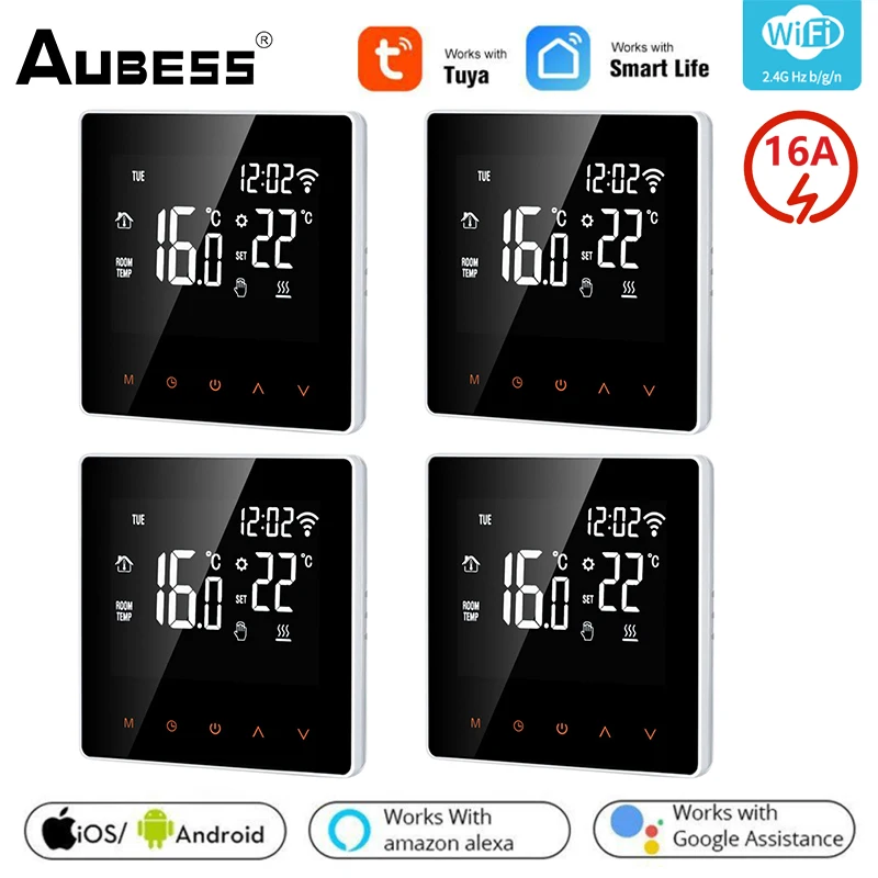 

Смарт-термостат Tuya с Wi-Fi и сенсорным ЖК-дисплеем