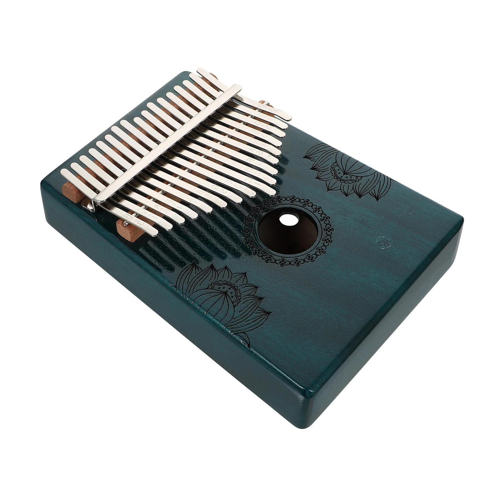 

1 Set Practical 17-tone Finger Piano Kalimba With Exquisite Lotus Pattern (Blue)