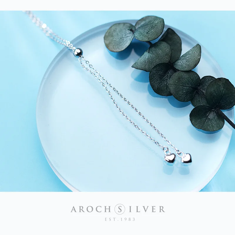 

925 Sterling Silver Simple Tassel pendant beads cute short Necklace Charm Women Jewelry Fashion Geometric Party Accessories