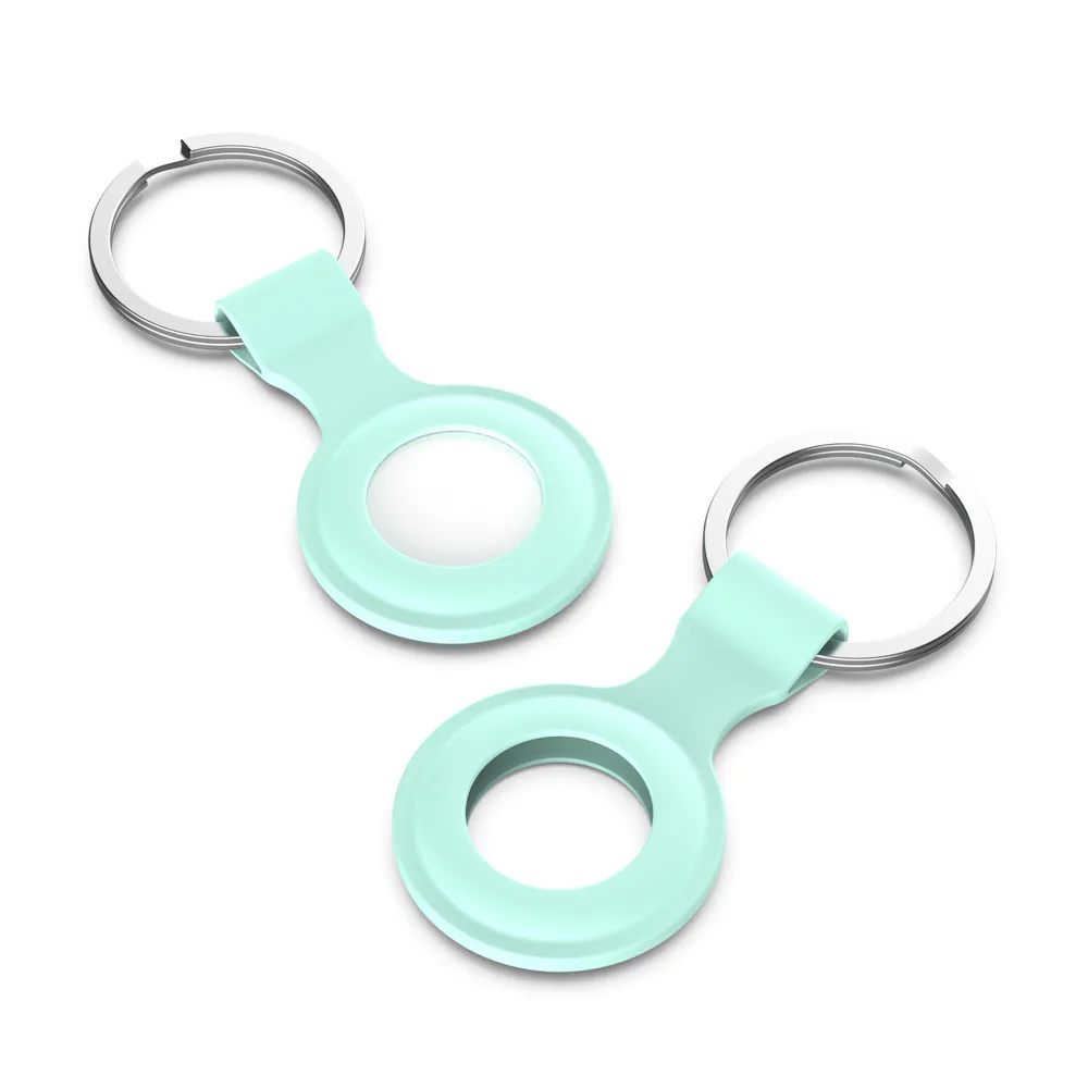 

GTWIN Soft Silicone For Apple Airtags Locator Protective Sleeve Metal Ring Buckle Sports Soft Plastic Shell