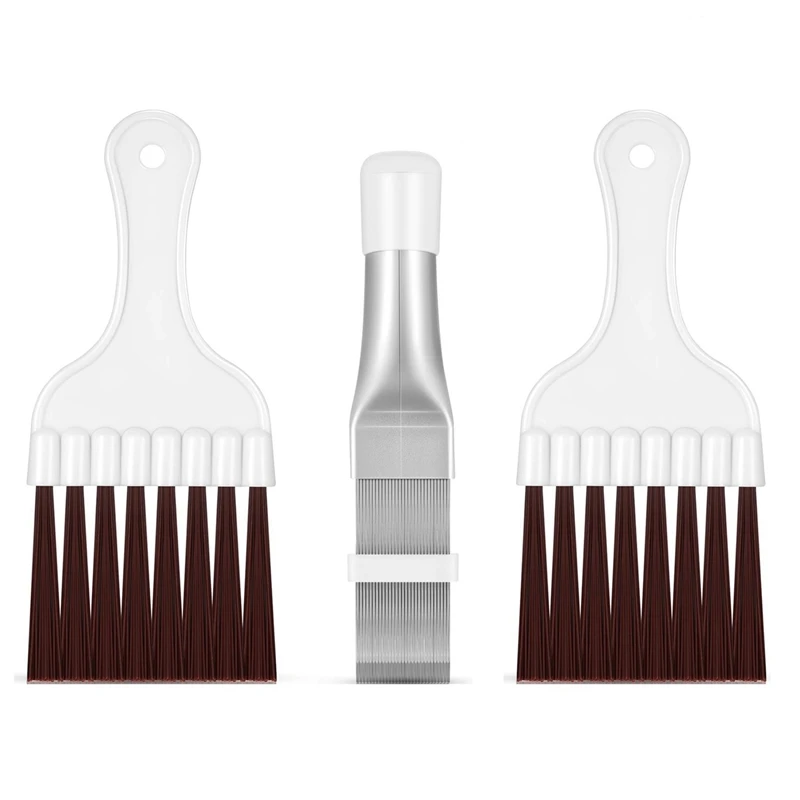 

3 Pieces Air Conditioner Condenser Fin Comb, Fin Cleaning Brush Air Conditioner Fin Cleaner Refrigerator Coil Cleaning Whisk Bru