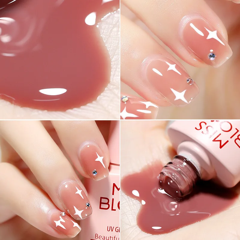 

15ML ice transparent jelly glue nude color transparent white nail polish phototherapy glue water-based high gloss jelly glue