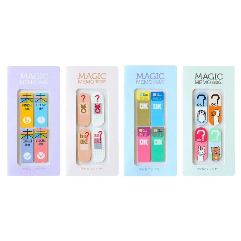 

4pcs Cute Sticky Note 25 Sheets/Pad Tearable Dotted Line Cute Memo Pads Set