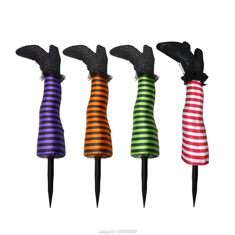 Хэллоуин зло ведьма нога реквизит вверх дном ступни колдуна с украшением на