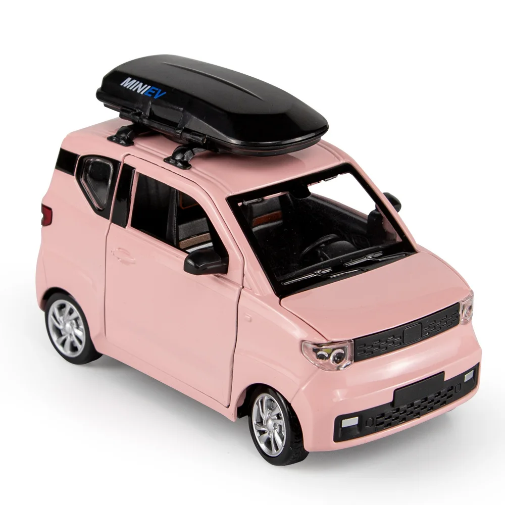 

New 1:24 Diecast Alloy Car Model Miniature WULING MINI EV Metal Vehicle Collection Decoration Boys Gifts for Children Cute Toys