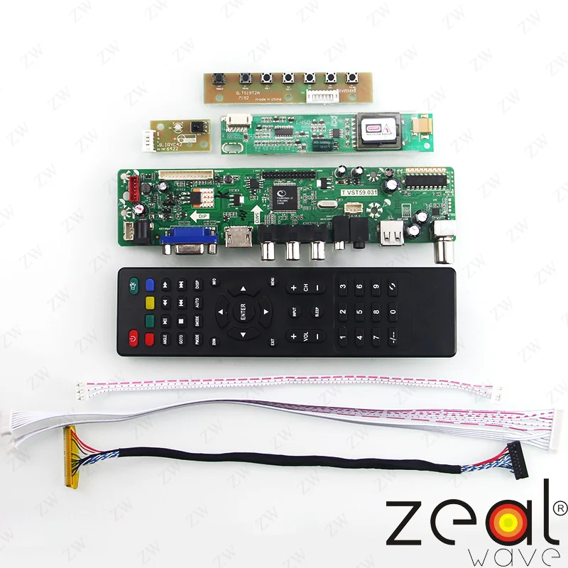 TV HDMI VGA USB CVBS RF LCD Controller Board For 12.1&quotinch HT121X01 1024*768 | Мобильные телефоны и аксессуары