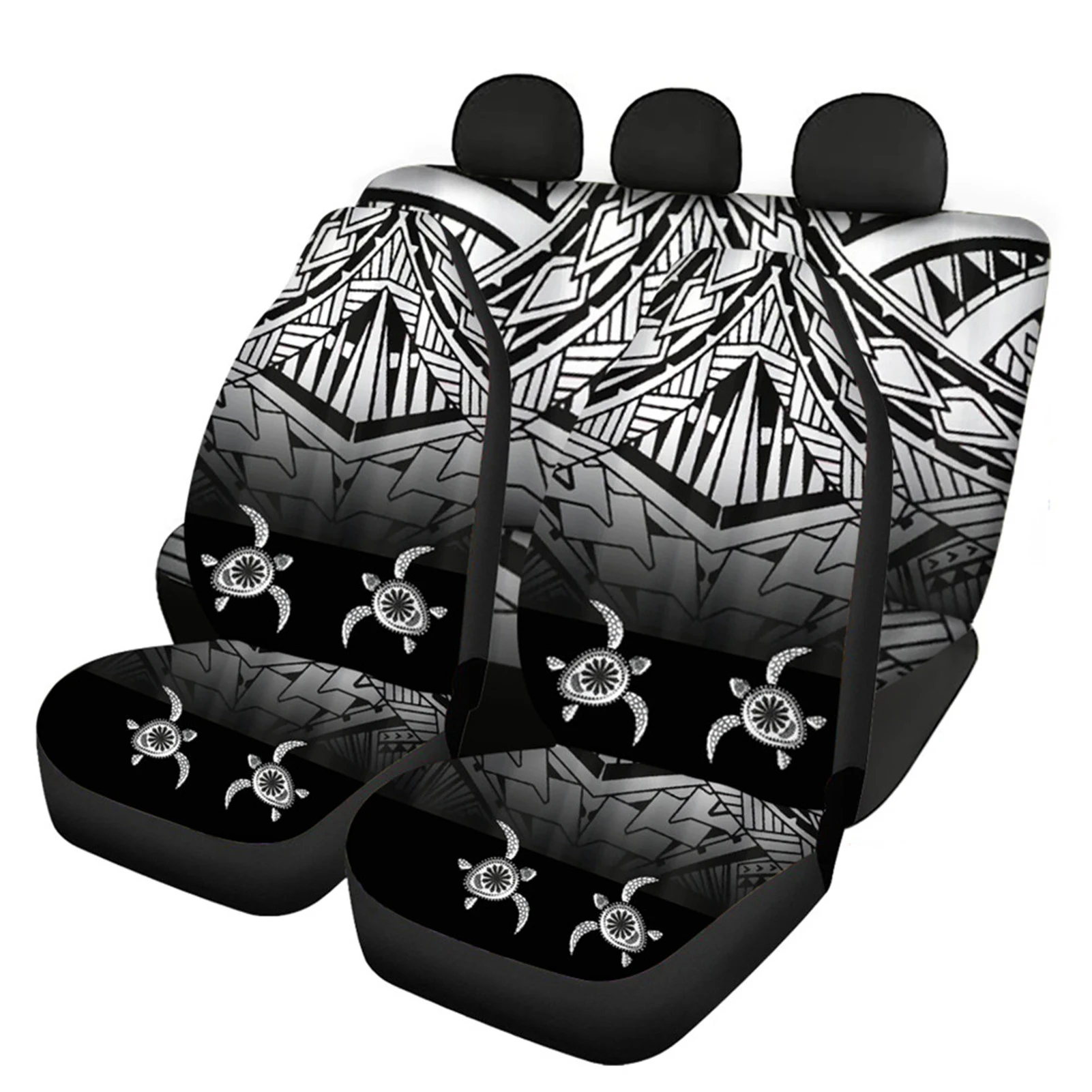 

HUGSIDEA Universal Car Accessories Seat Protector Anti-dirt Black Tribal Turtle Design Auto Seat Cover fit All Season Ultra Soft