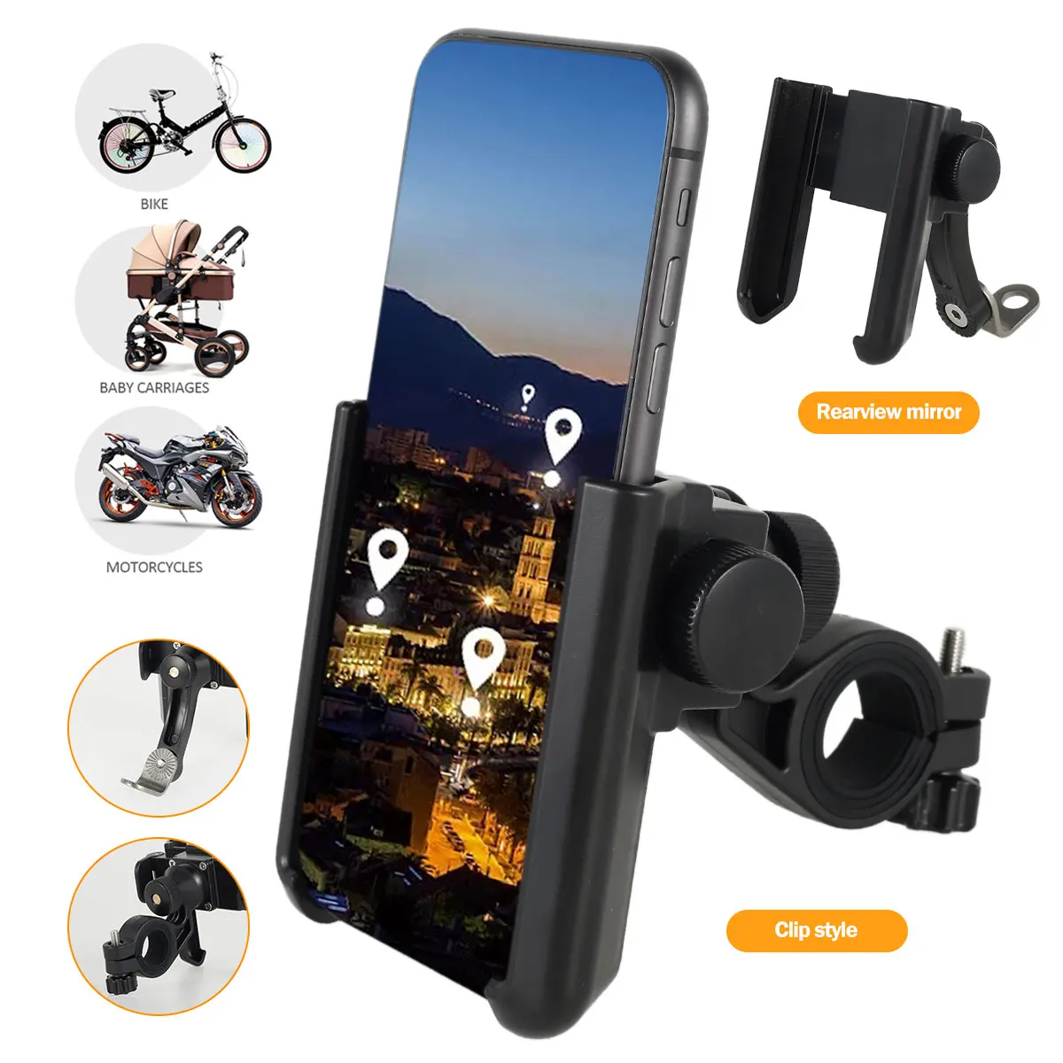 

Держатель телефона для велосипеда, металлический держатель телефона для мотоцикла, велосипеда, противоскользящий кронштейн, зажим для GPS, у...