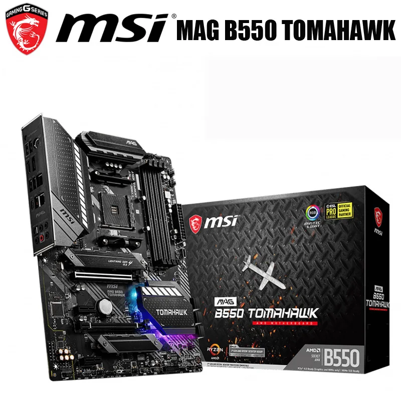 Bestellen Buchse AM4 MSI B550 TOMAHAWK Motherboard AMD B550 AM4 128GB DDR4 PCI-E 4,0 HDMI-kompatibel Desktop B550 Mainboard AM4 M.2 ATX