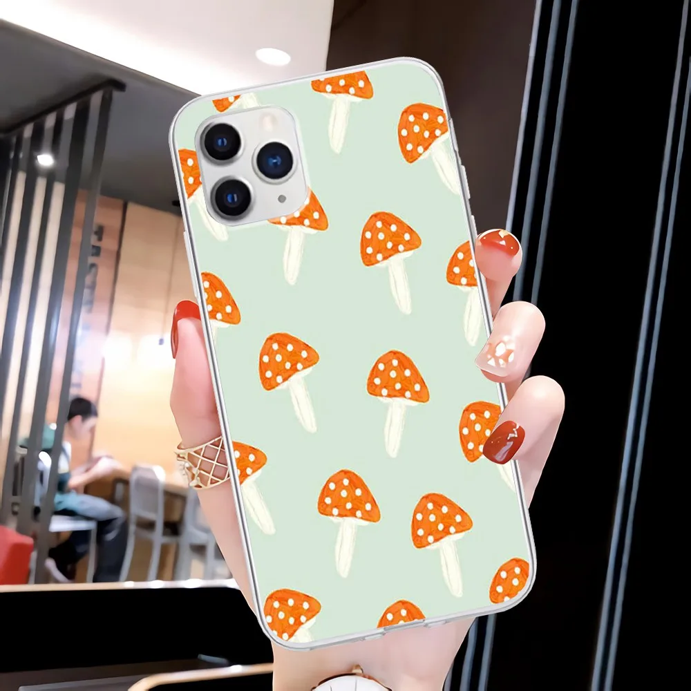 

High Quality Mushrooms Transparent Mobile Phone Cover Clear Case For Huawei P20 P40 Lite P30 Pro P Smart 2019 Nova 3e 6 Se