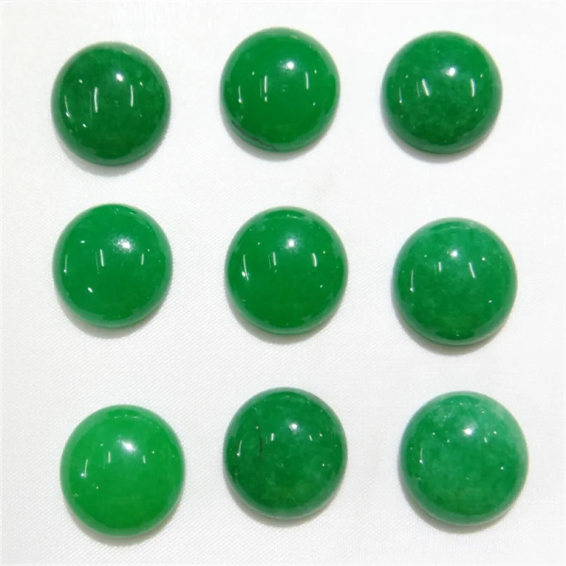 

Оптовая продажа, 50 шт., 14 мм, бусины кабошоны из натурального камня изумрудно-зеленого цвета круглой формы для изготовления украшений «сдела...