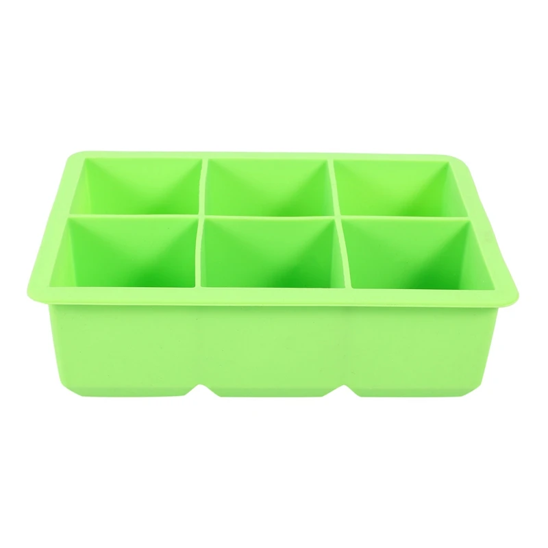 

Силиконовый 6-полосный большой квадратный ледяной пудинг для желе для мыла пресс-форма лоток инструмент