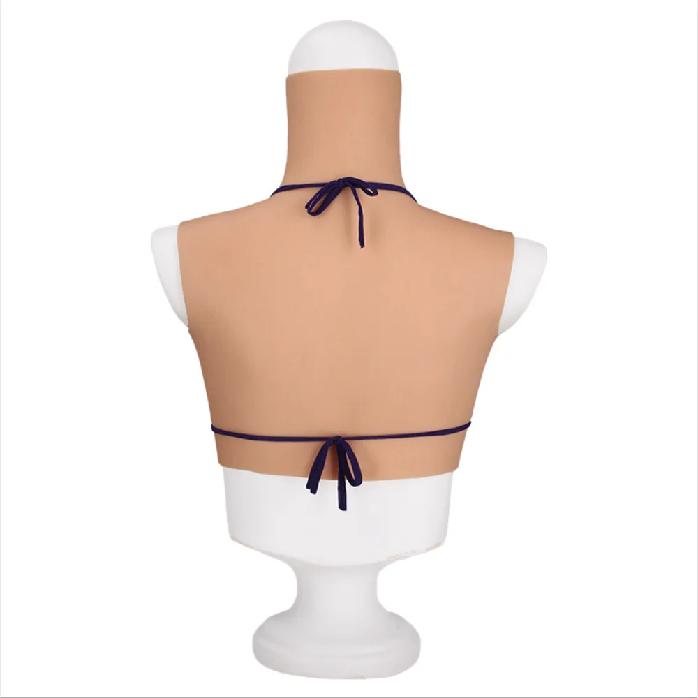 Кроссдресс с высоким воротником искусственная грудь Реалистичная поддельная