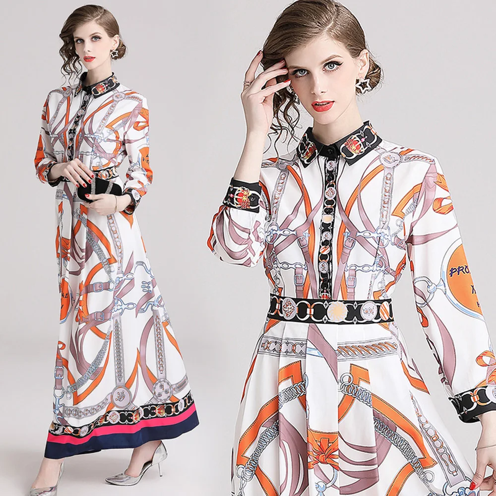 Женское платье с длинным рукавом модельное дизайнерское макси в клетку принтом