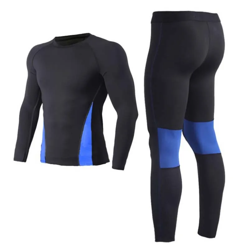 

New Fitness Clothes Men's Suit Long-sleeved Tights Running Basketball Training Quick-drying Breathable Sportswear Joggers Men
