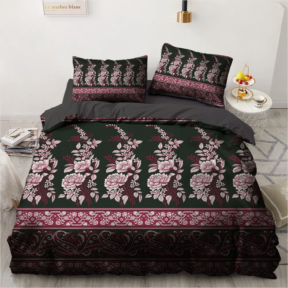 

Flower Duvet Cover Sets 3D Custom Design Figure Bed Pillow Covers 200*230cm Full Twin Double Queen Size White Bedding Set