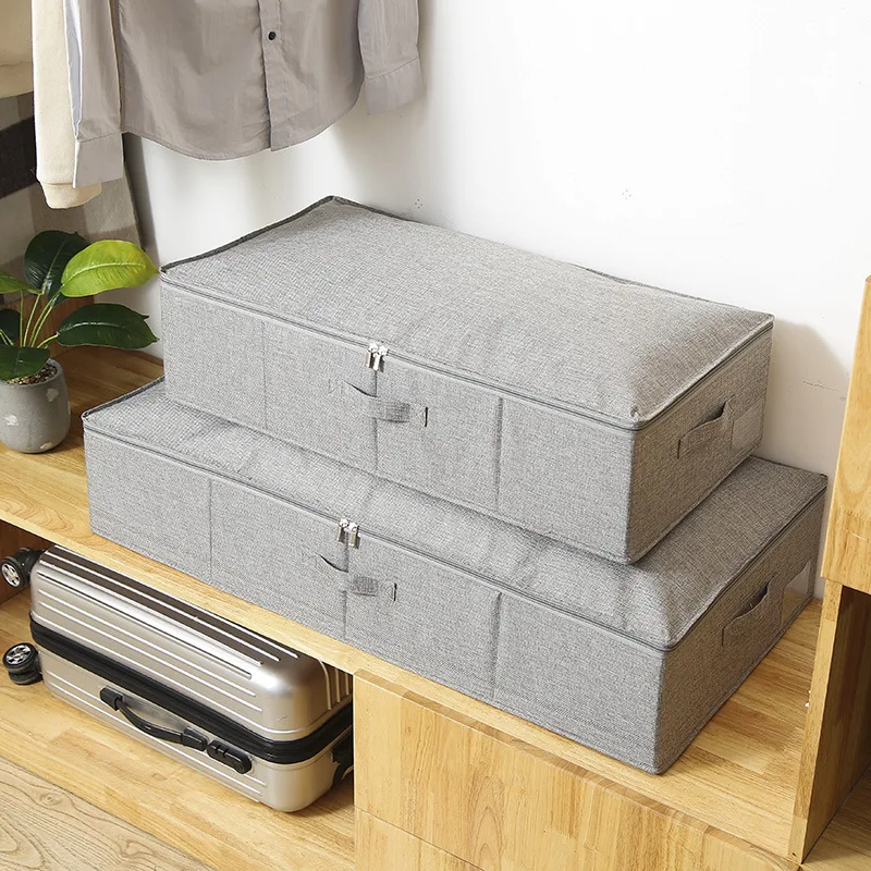 

Folding Storage Box Clothes Dustproof Quilt Blanket Wardrobe Organizer Underbed Sundries Bins Drawer Container Home Accessories