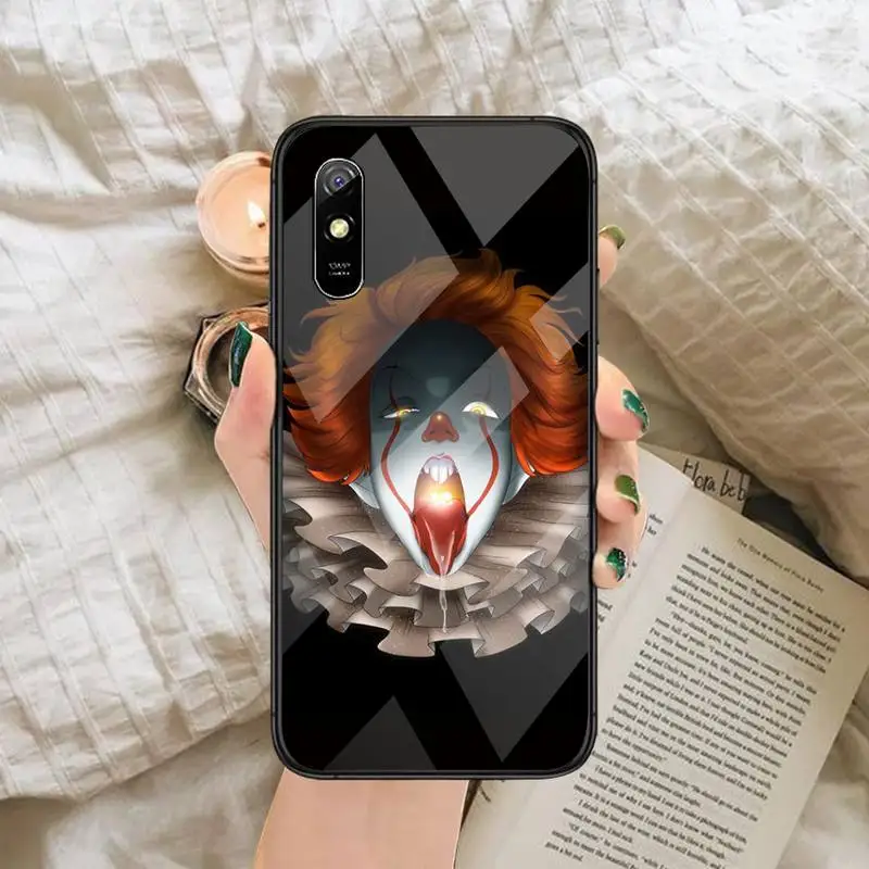 

Stephen King s It Pennywise Phone Case Tempered glass For xiaomi Redmi 4X 5 6 6A 8 8SE MIX 2 2S Note 3 4 5 6 7 PLUS PRO